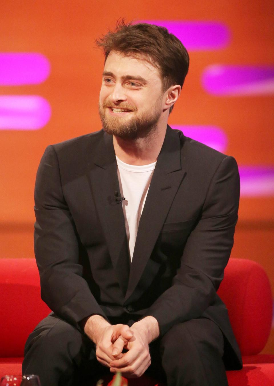 Daniel Radcliffe stops by Friday's episode of <em>The</em> <em>Graham Norton Show</em> in London.