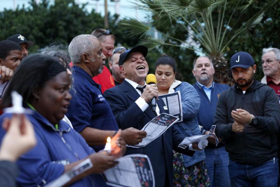 A vigil in New Orleans for those who died in New Orleans.