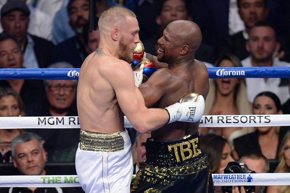 Floyd Mayweather, right, defeated Conor McGregor by TKO in their Aug. 27, 2017, bout in Las Vegas.