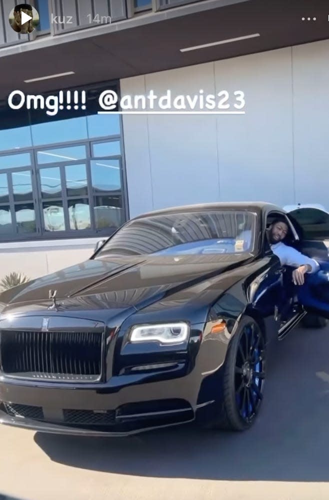 Anthony Davis in his Rolls-Royce Wraith.