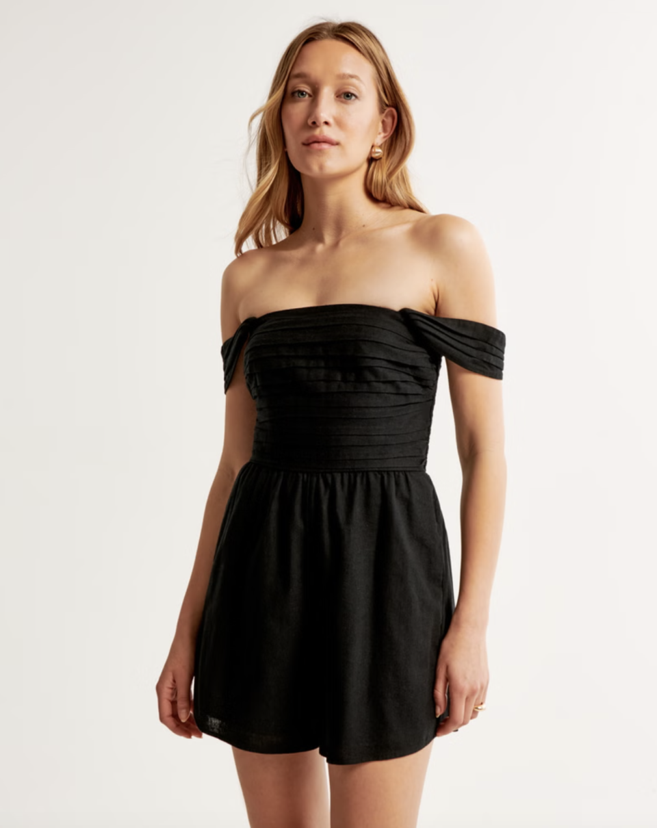 Emerson Off-The-Shoulder Romper (Photo via Abercrombie)