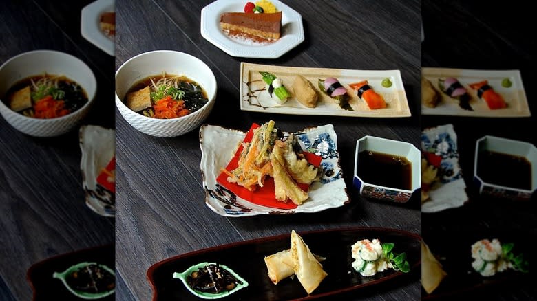 colorful vegan Japanese meal