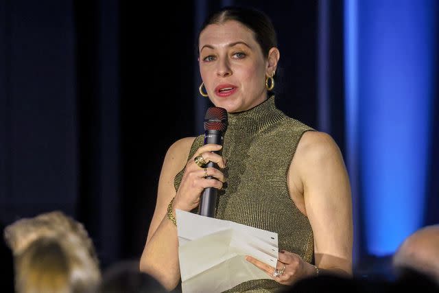 <p>Tommaso Boddi/Variety via Getty </p> Lauren Miller Rogen speaks at the The UCLA Department of Neurosurgery Visionary Ball