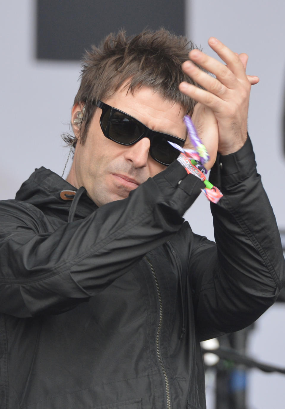 Liam Gallagher performs with Beady Eye during the first performance day of the Glastonbury Festival at Worthy Farm, Somerset.