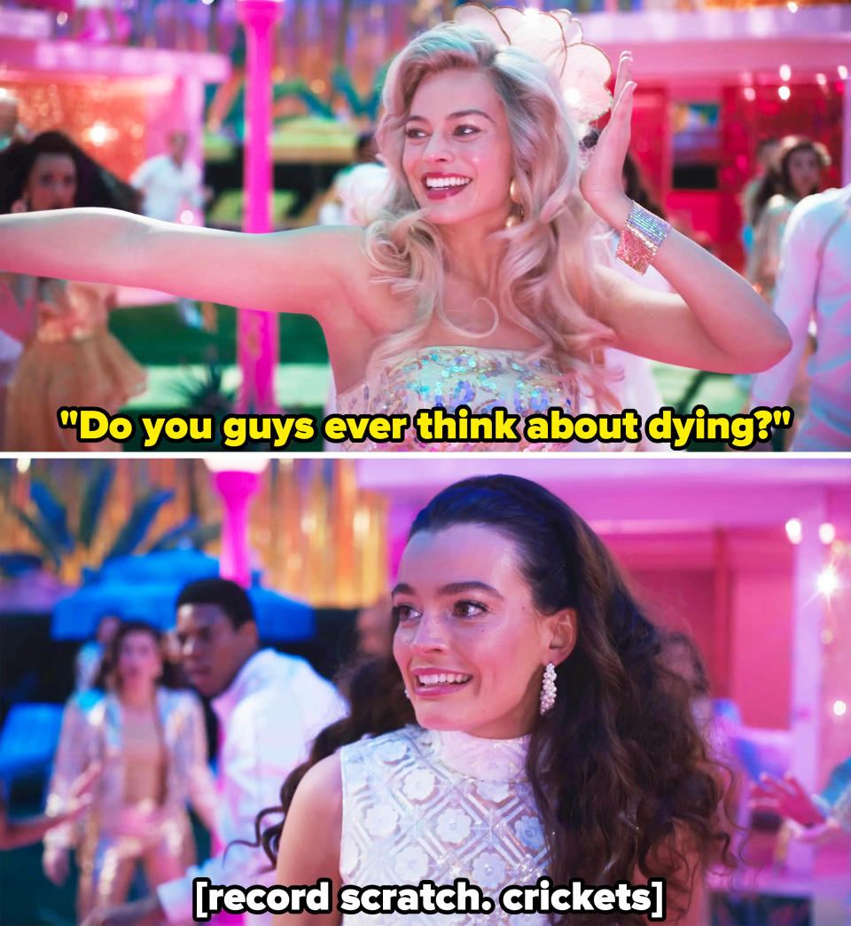 Margot Robbie and Emma Mackey in "Barbie"