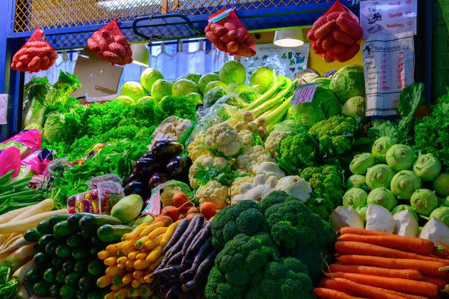 Organic vegetable and Fruit aisle in grocery store (Photo: Ratnakorn Piyasirisorost via Getty Images)