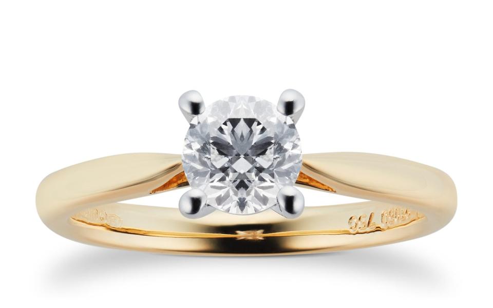 18CT YELLOW GOLD BRILLIANT CUT 0.70CT SOLITAIRE DIAMOND RING - Goldsmiths