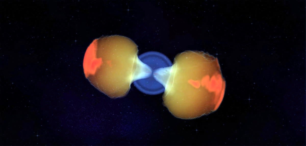 Powerful jets of gas and radiation punch their way out of a dying star to generate a gamma ray burst (Ore Gottlieb/Northwestern University)