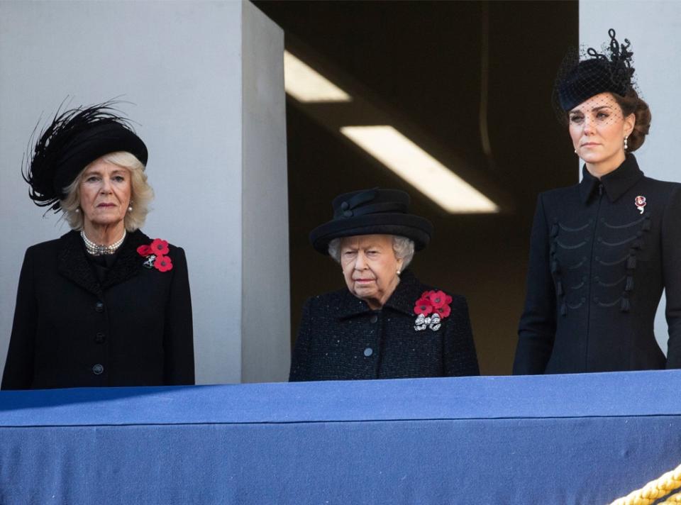 Camilla Duchess of Cornwall, Queen Elizabeth, Kate Middleton, Remembrance Day Service