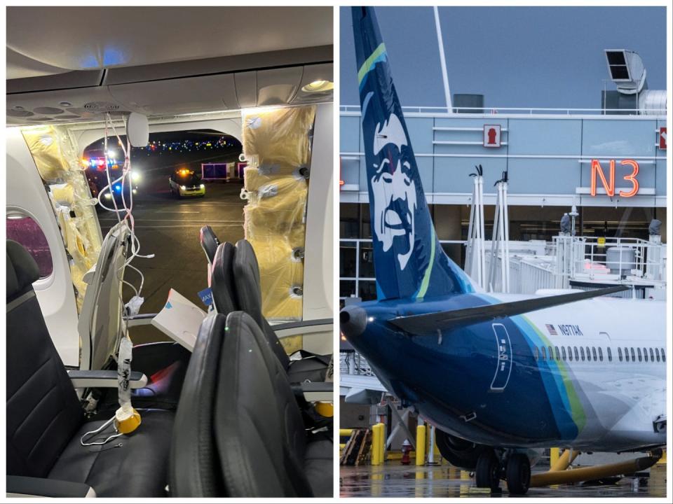 Wie das National Transportation Safety Board (NTSB) erklärte, leuchtete auch die Warnleuchte, die auf mögliche Druckprobleme in der betroffenen 737 Max 9 hinweist, vor der Notlandung am Freitag bereits dreimal auf. - Copyright: @strawberrvy via REUTERS // Stephen Brashear/Getty Images