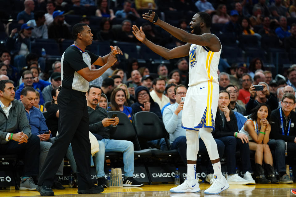 Draymond Green christened Chase Center with its first Warriors ejection on Monday night vs. the Utah Jazz. (Photo by Daniel Shirey/Getty Images)