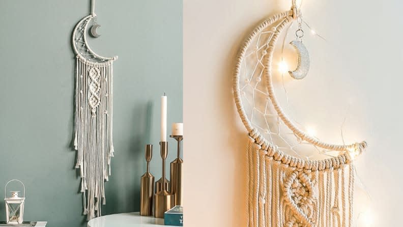 This macrame hanging has distinctly boho vibes.