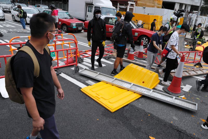 Anti-government protesters march against Beijing's plans to impose national security legislation in Hong Kong