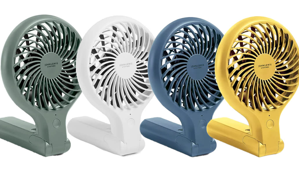 The fan comes in four different colours.  (John Lewis & Partners) 