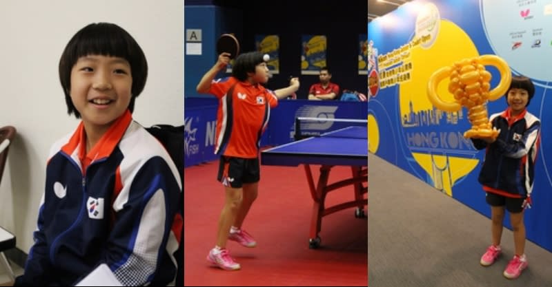 Shin Yu-bin est venu à Hong Kong pour concourir à l'âge de 10 ans (Photo : Hong Kong Table Tennis Association, Chine)