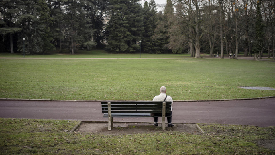 Pictured is a person sitting on a park bench. Vienna police handed a fine to a man who let out a fart 'with full intent'.