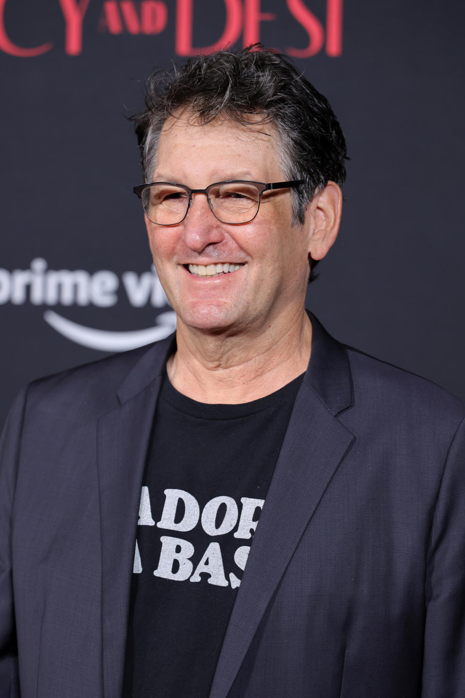 David Schwartz smiles at the "Lucy and Desi" Los Angeles premiere on February 15, 2022