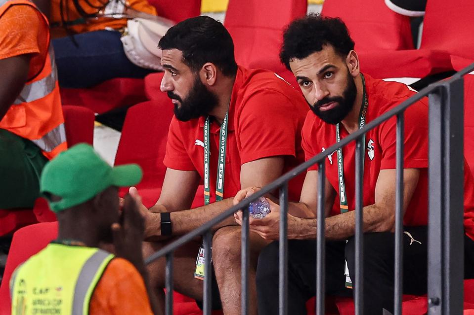 Mohamed Salah watches on as Nigeria beat Guinea-Bissau (AFP via Getty Images)