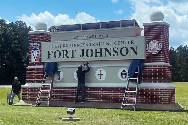 <p>Crystal Stevenson/The American Press via AP</p> Fort Johnson in Louisiana