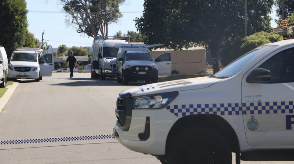 The three people were found dead at a home on Essington Street in Huntingdale, Perth on Friday night. Source: ABC News