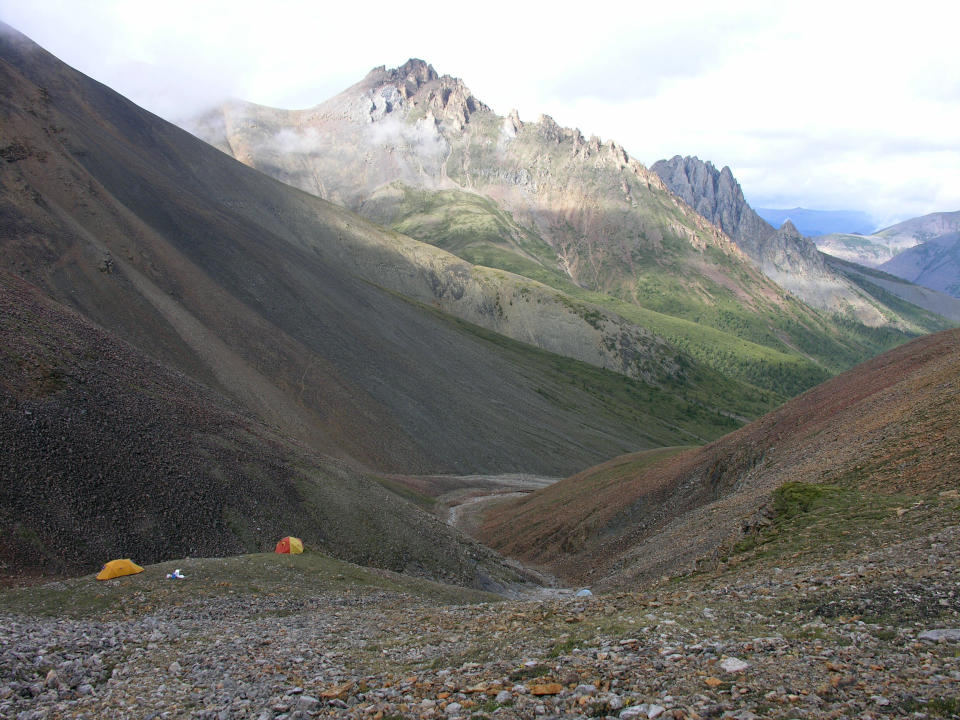 This undated photo provided by Elizabeth Turner, Laurentian University, shows a field location in Northwest Territories, Canada. Canadian geologist Elizabeth Turner may have found the earliest fossil record of animal life on Earth in the area shown, according to a report published Wednesday, July 28, 2021, in the journal Nature. (Courtesy of Elizabeth Turner/Laurentian University via AP)