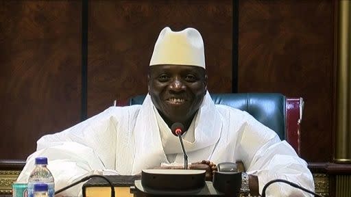 Yahya Jammeh, pictured in the twilight of his reign, shortly after the December 2016 elections. Source: AFP