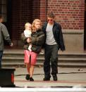 <p>The actress is seen with her husband and one year old daughter, Ava, on set while shooting scenes for <em>Legally Blonde </em>in 2000. </p>