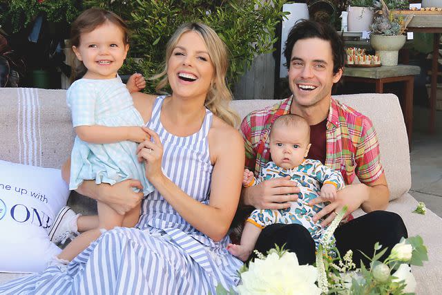 <p>Rachel Murray/Getty</p> Ali Fedotowsky-Manno and husband Kevin Manno with their kids Molly and Riley