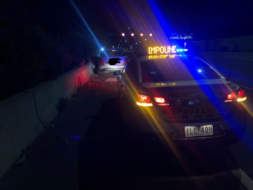 Photo of police pulling over a speeding P plater who claimed he was "busting for a poo".