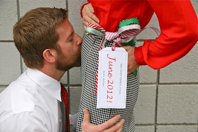 From baby bumps dressed in holiday lights to ugly-sweater parties, get inspired by these genius Christmas pregnancy announcement ideas submitted by happy parents-to-be.