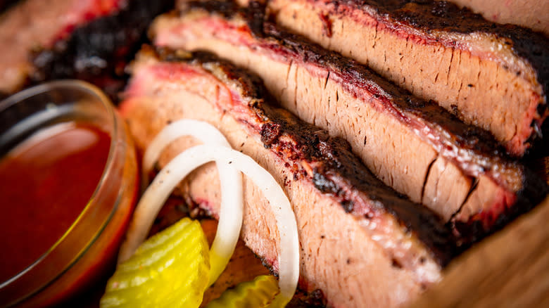 Closeup of beef brisket