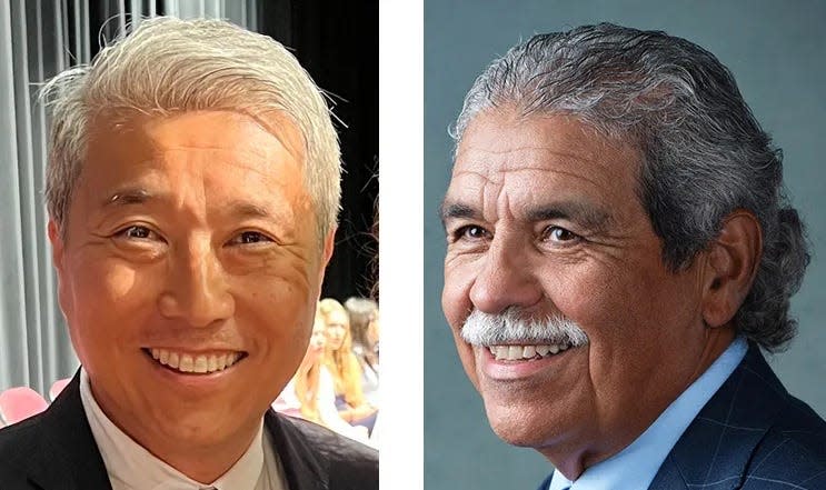 Andrew Kim, left, and Michael Hinojosa were named Thursday as state-appointed conservators for Socorro Independent School District.
