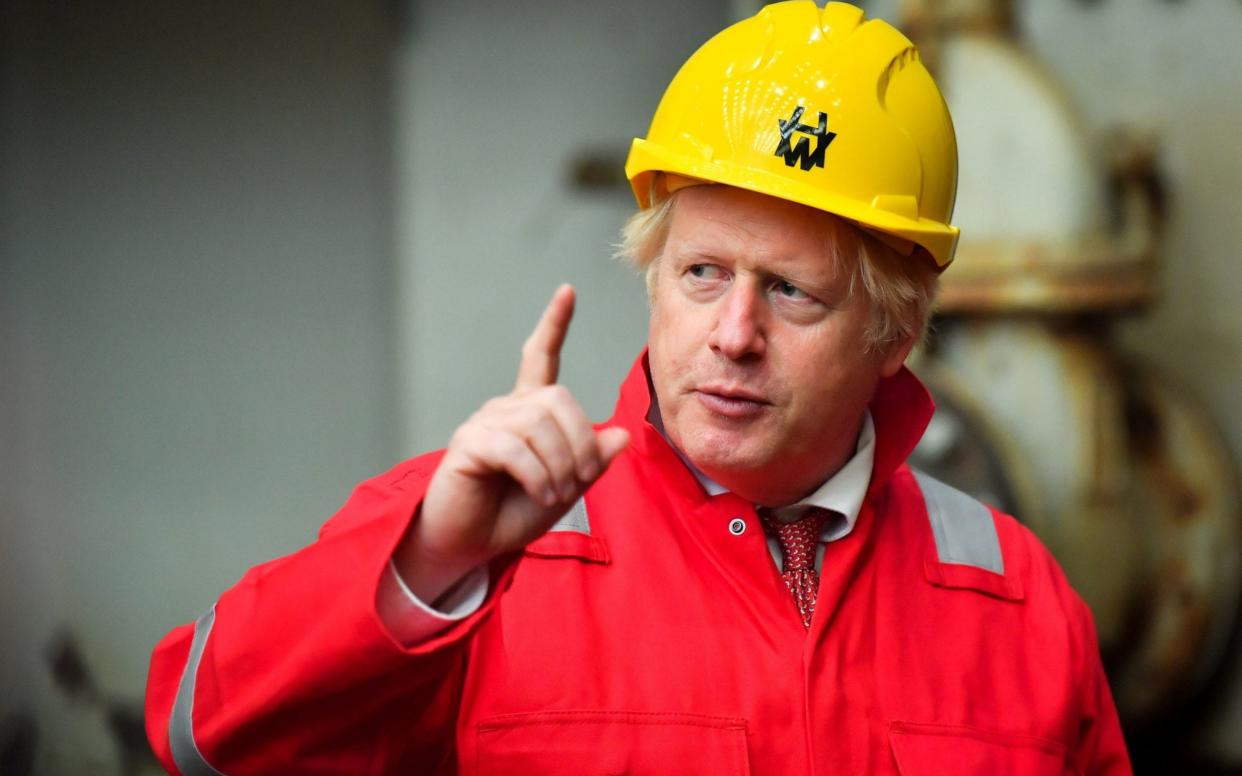 Boris Johnson spoke on a visit to Appledore Shipyard in Devon -  Ben Birchall/PA