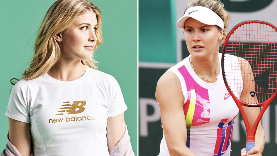 Eugenie Bouchard, pictured here in her New Balance gear.