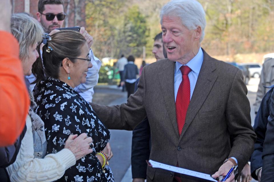 Hillary Clinton got a boost from her husband, former President Bill Clinton, in 2016. The former two-term president stopped off at Benjamin A. Friedman Middle School as part of a day-long, four-city tour in support of his wife's bid for her Democratic party's nomination against Bernie Sanders.