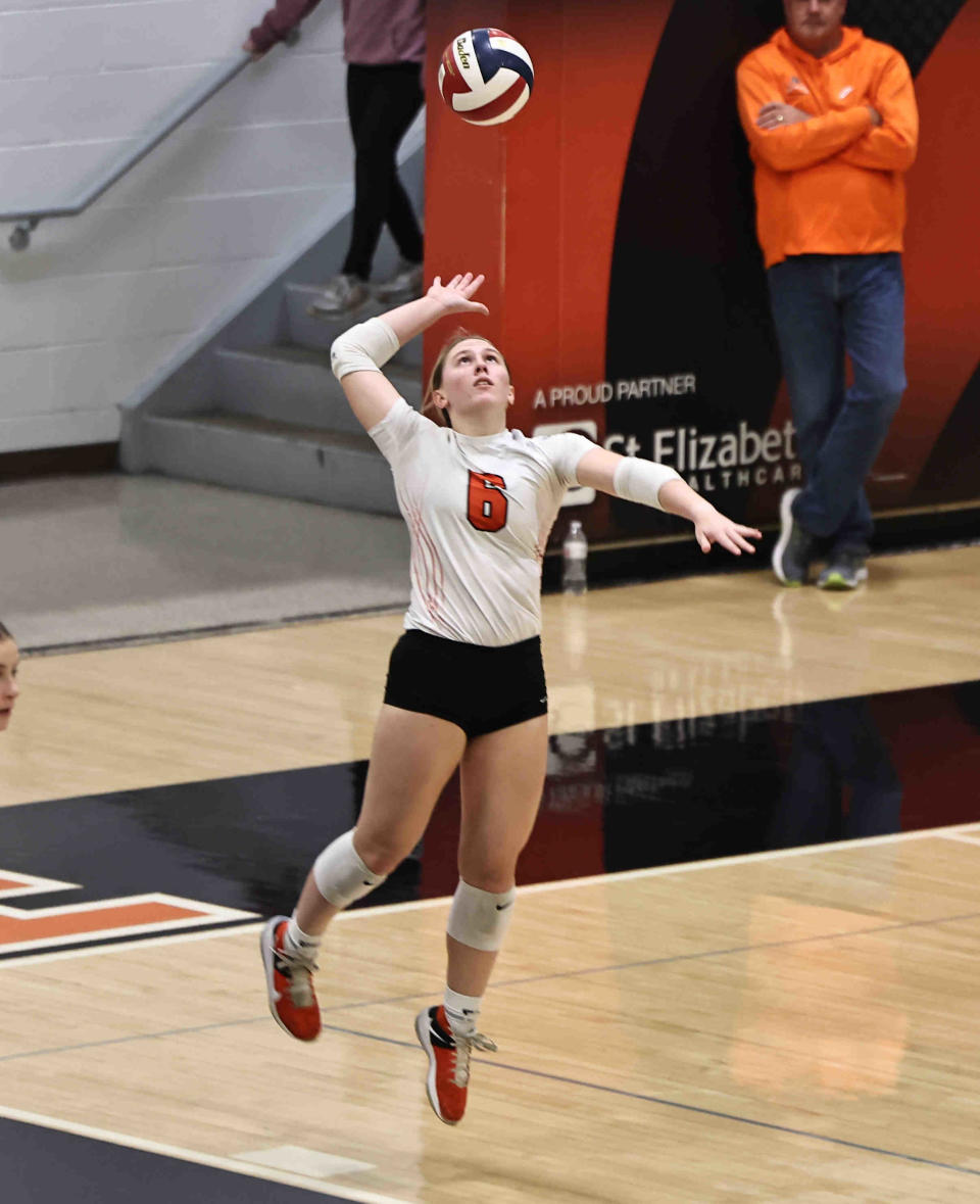 Ryle senior Alexis Woolf leads the raiders with 406 digs and 40 service aces this season.