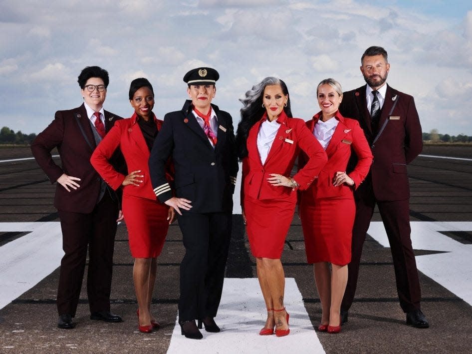 Virgin Atlantic staff in uniforms