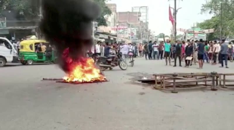 Protest against "Agnipath scheme" in Jehanabad