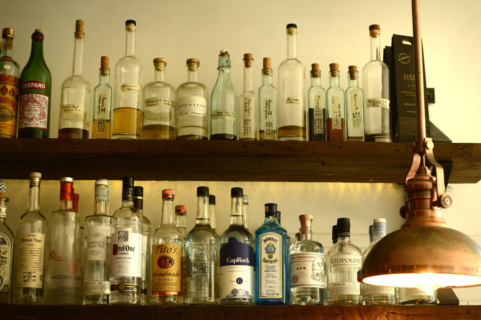 Liqueur bottles on display at a bar. Photo: Helen H Richardson/Getty Images