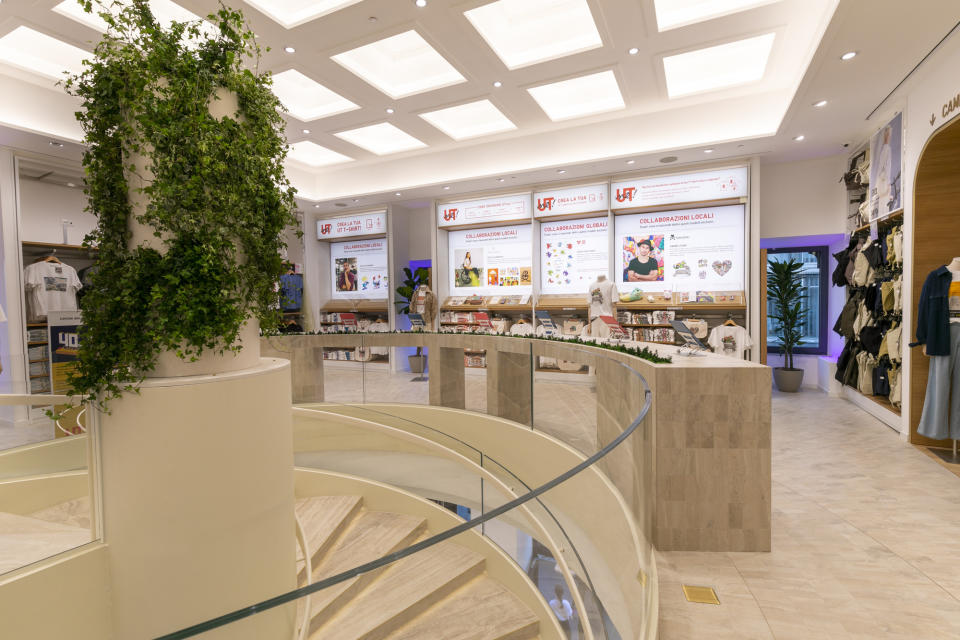 Inside Uniqlo's first store in Rome.