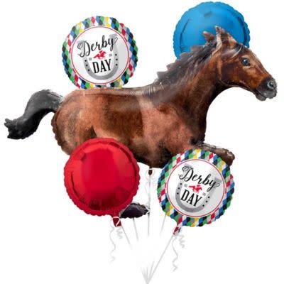 <p>Derby Day Balloon Bouquet </p><p>partycity.com</p><p>$21.00</p><p><a href="https://www.partycity.com/derby-day-balloon-bouquet-5pc-819528.html" rel="nofollow noopener" target="_blank" data-ylk="slk:Shop Now;elm:context_link;itc:0;sec:content-canvas" class="link ">Shop Now</a></p><span class="copyright">partycity.com</span>