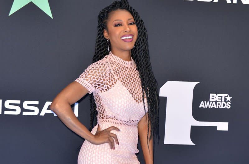 Gabrielle Dennis arrives for the BET Awards at the Microsoft Theater in Los Angeles in 2019. File Photo by Chris Chew/UPI