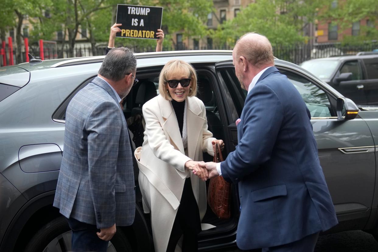 E. Jean Carroll arrives at federal court in New York, Tuesday, May 2, 2023 (AP)