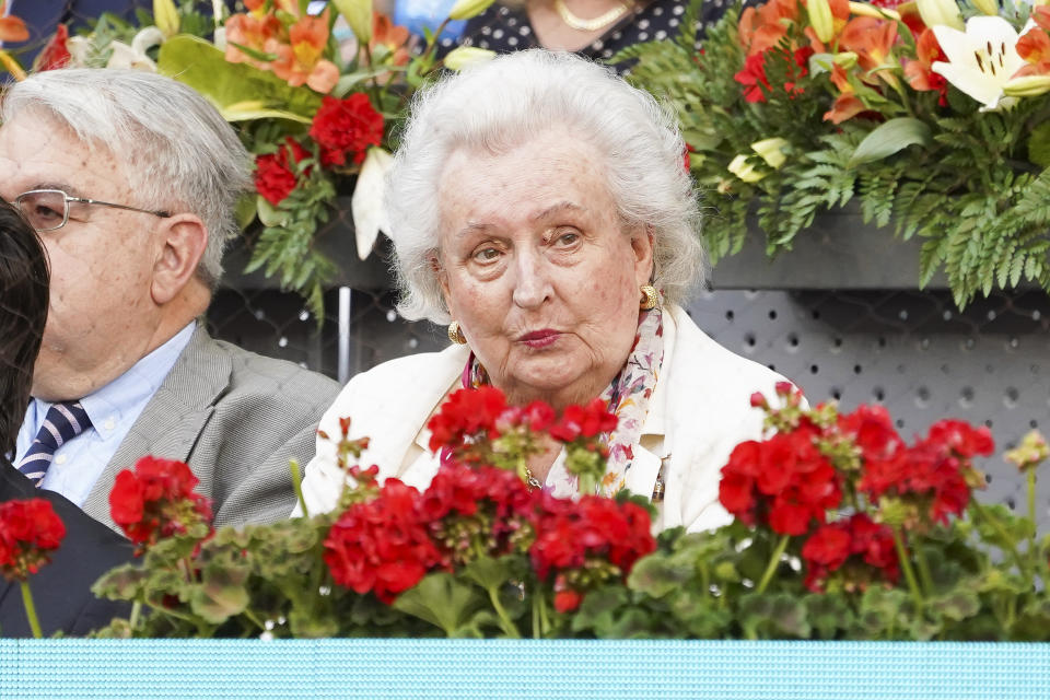 Pilar de Borbón attend the men's final during day 9 of the Mutua Madrid Open at La Caja Magica on May 12, 2019 in Madrid, Spain. (Photo by Oscar Gonzalez/NurPhoto via Getty Images)