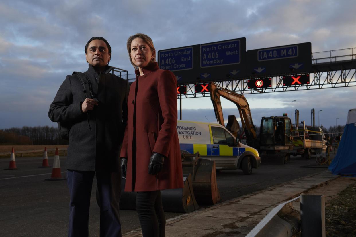 Odd couple: detectives “Sunny” Khan (Sanjeev Bhaskar) and Cassie Stewart (Nicola Walker): ITV