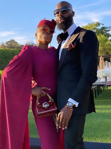 <p>Aisha Hinds Instagram</p> Aisha Hinds and Nigel Walker attend an event together.