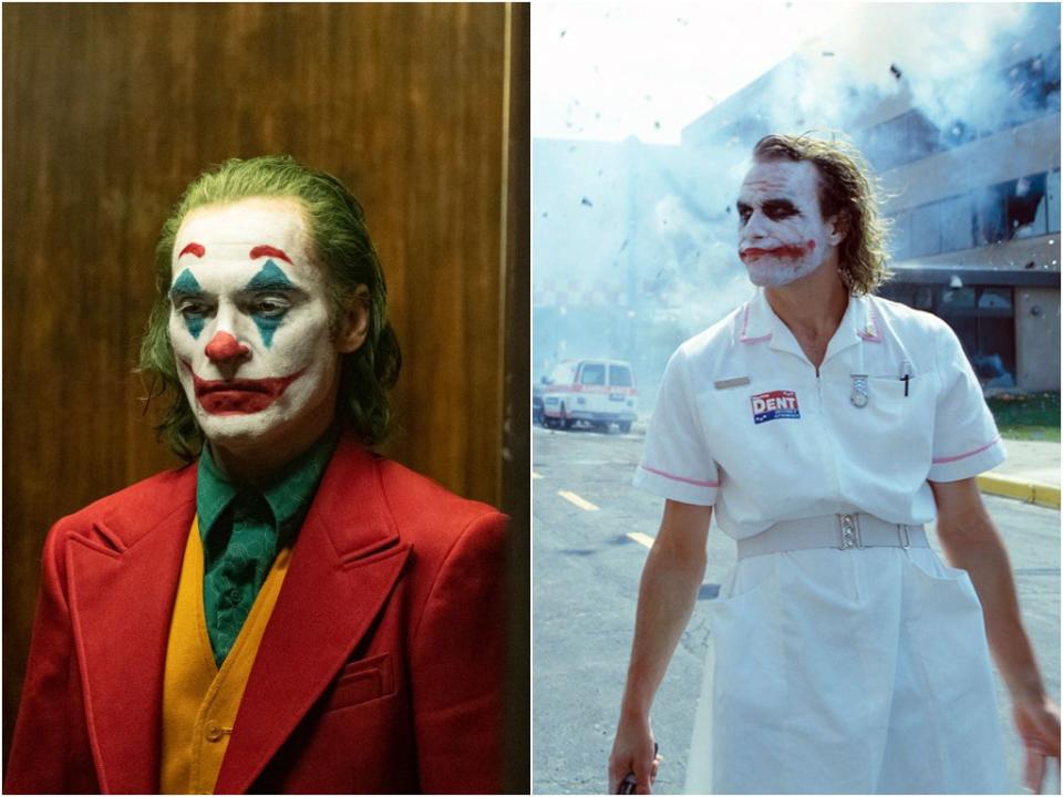 Reencarnaciones: Joaquin Phoenix y Heath Ledger como el Joker (Shutterstock)