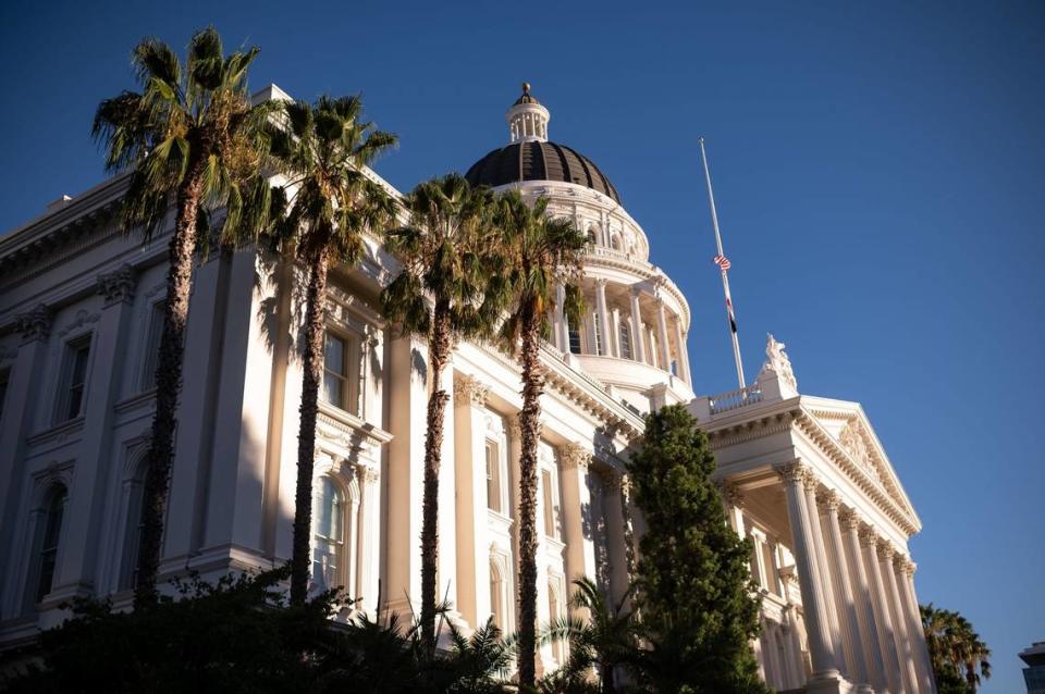 The California Capitol building basks in the afternoon sun on Friday, Sept. 10, 2021. State lawmakers have repeatedly tried to reclassify human trafficking crimes as serious felonies.