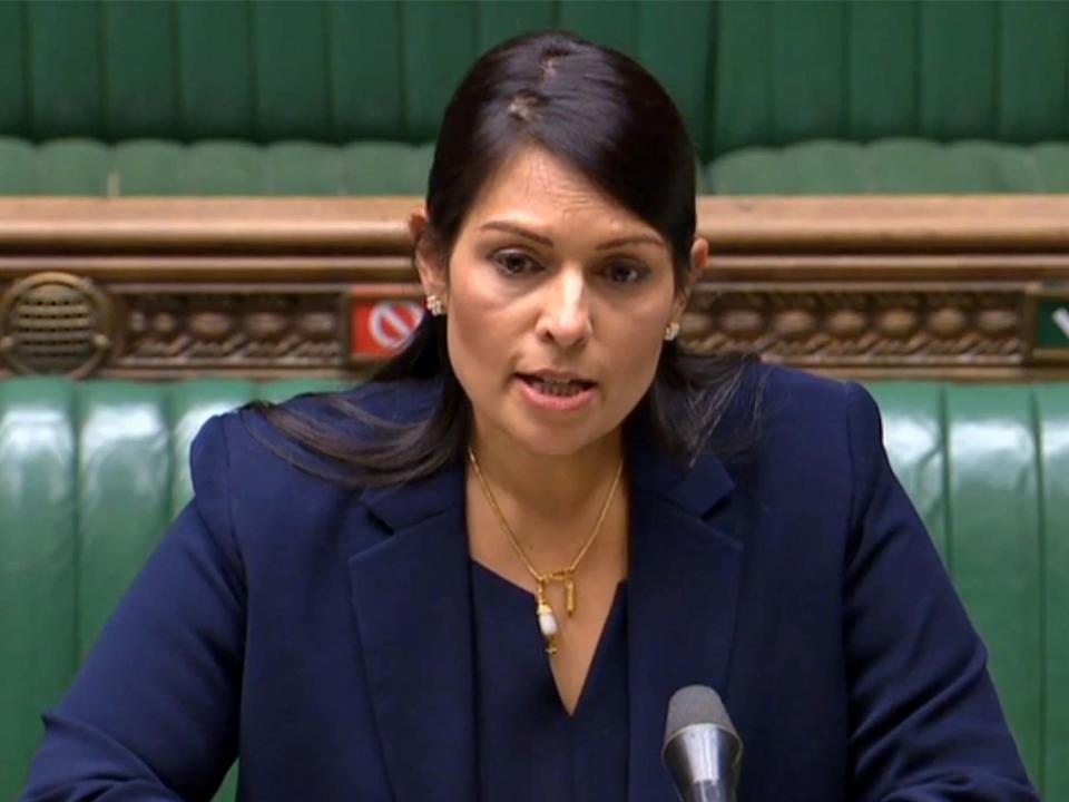 The home secretary addresses the Commons: AFP/Getty