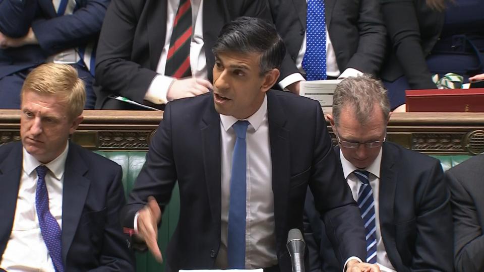 Rishi Sunak at PMQs on Wednesday May 8 (House of Commons/UK Parliament/PA Wire)